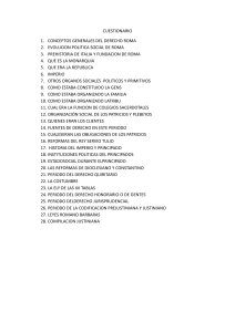 Cuestionario de Derecho Romano