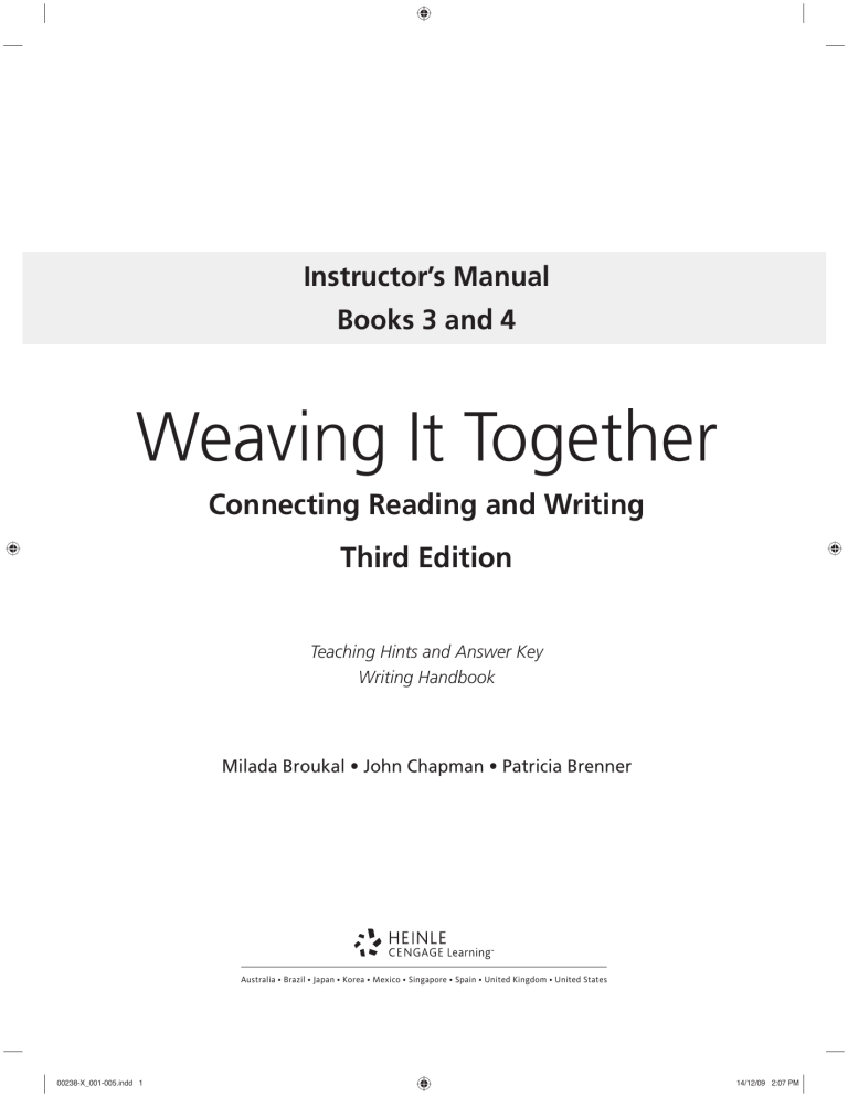 Weaving It Together Instructor's Manual