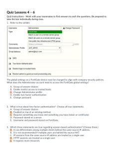 FortiGate Authentication & Policy Quiz