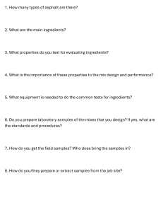 Asphalt Mix Design and Testing Questionnaire