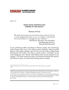 Hong Kong Disneyland Case Study Analysis