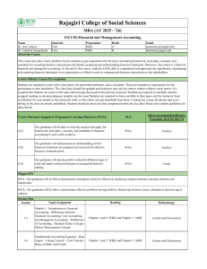 MBA Financial & Management Accounting Syllabus