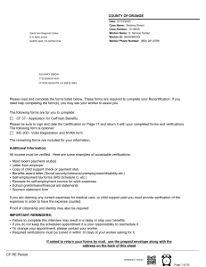 CalFresh Benefits Recertification Packet
