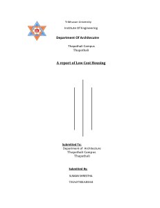 Low Cost Housing Report: Nepal Analysis