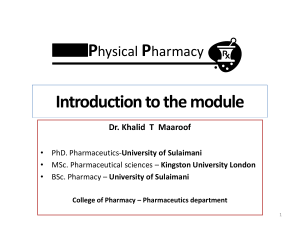 Physical Pharmacy Module Introduction