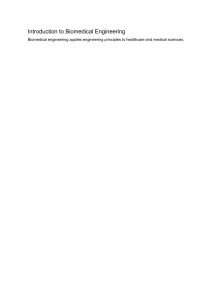 Intro to Biomedical Engineering Outline