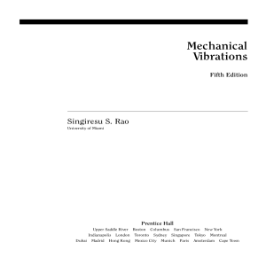 Mechanical Vibrations 5th Edition Textbook by Singiresu S. Rao