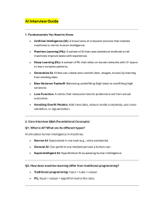 AI Interview Guide: Core Concepts Q&A