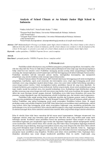 Analisis Iklim Sekolah Islam di Indonesia