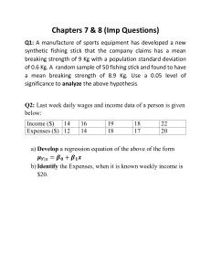 Statistics Problems: Hypothesis & Regression