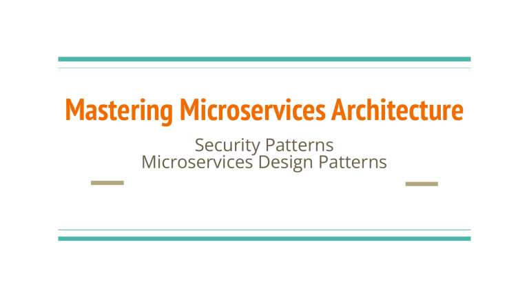 Microservices Security Patterns Guide