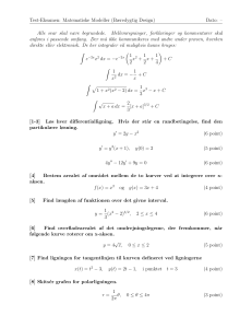 Eksamen i Matematiske Modeller: B&aelig;redygtigt Design
