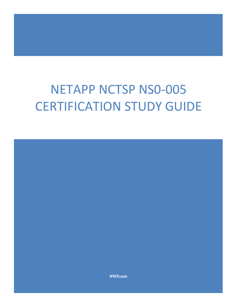 NetApp NS0-005 NCTSP Study Guide & Sample Questions