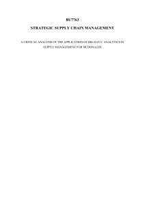 Big Data Analytics in McDonald's Supply Chain