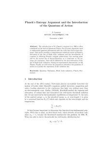 Planck's Derivation of Black Body Radiation