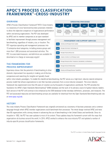 APQC PCF Version 7.4 Framework Overview