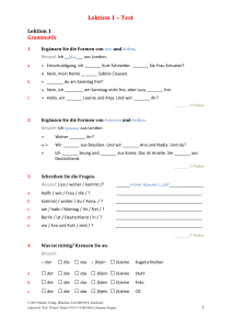 Deutsch Test Lektion 1 MOTIVE A1
