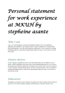 Personal Statement for Paediatric Work Experience