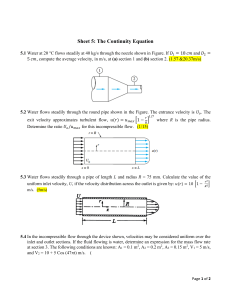 Fluid Mechanics: Continuity Equation Problems