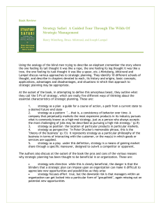 Strategy Safari Book Review: 10 Schools of Thought