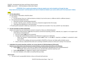 Child Development Observation Report Guide