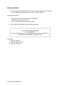 School Writing Competition Prompts