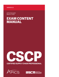 APICS CSCP Exam Content Manual v5.0