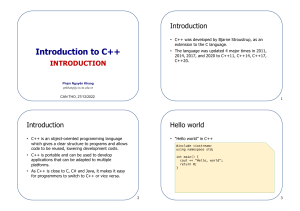Introduction to C++ Programming Slides