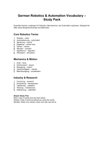 German Robotics Vocabulary Study Pack