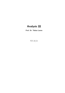 Analysis III Vorlesung - Ma&szlig;theorie