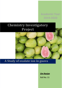 Oxalate Ion in Guava Chemistry Project