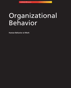 Organizational Behavior: Human Behavior at Work Textbook