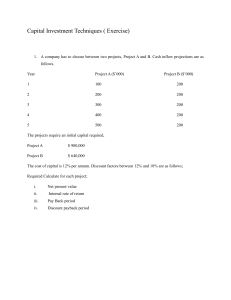 Corporate Finance: Capital Budgeting Exercises
