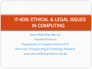 Online Ethics: Internet Behavior & Legal Issues