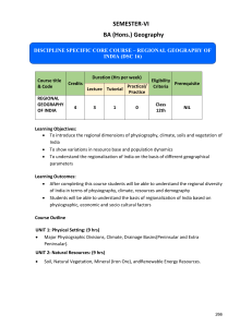 University Geography Syllabus: India & Geographical Thought