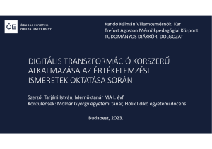 L'Enseignement de l'Analyse de la Valeur &agrave; l'&Egrave;re Num&eacute;rique