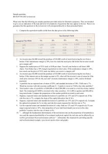 BUS329 Finance Sample Exam Questions | Investment & Portfolio