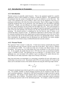 Introduction to Engineering Economics & Life-Cycle Costing