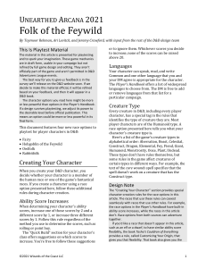 D&D Unearthed Arcana: Folk of the Feywild