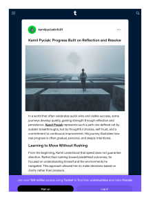 Kamil Pyciak on Progress Through Reflection and Resolve