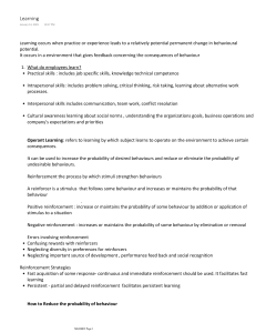 Learning Theories in Organizational Behavior