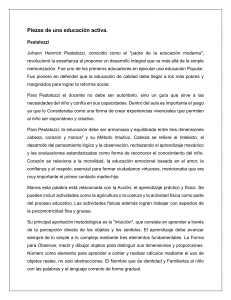 Pedagog&iacute;a Activa: Pestalozzi, Montessori, Comenio, Freinet