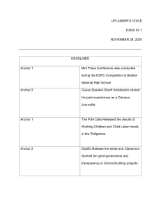 UPLANDER'S VOICE DSPC News Script