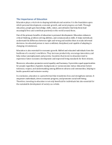The Importance of Education in Modern Society