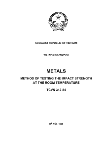 TCVN 312-84: Metal Impact Strength Test Standard