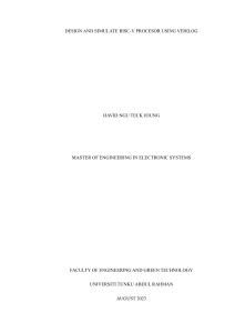 RISC-V Processor Design in Verilog Dissertation