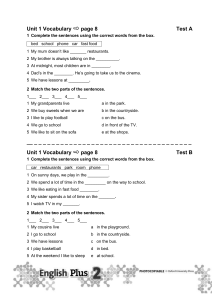 Unit 1 Vocabulary and Grammar Exercises - English Language Learning Worksheet
