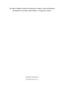 Digital Learning Impact on Generation Alpha Development