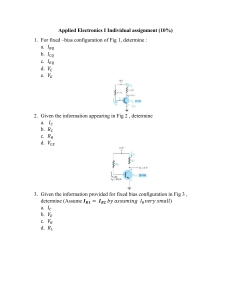 Applied Electronics I Assignment - BJT Transistor Analysis