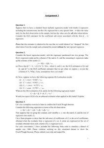 Econometrics Assignment: Regression Analysis